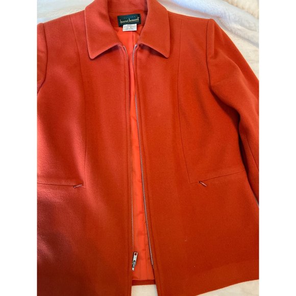 Harvé Benard Wool & Cashmere Coat (Size 6P, Burnt Orange, Made in Ukraine) - Picture 5 of 10